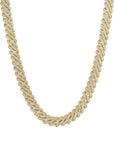 13mm 18K gold ice prong cuban necklace by Iceman Society