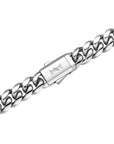 8mm white gold plain cuban necklace by Iceman Society