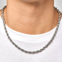 THE ROPE - 3mm-6mm 麻花項鍊 (White Gold)
