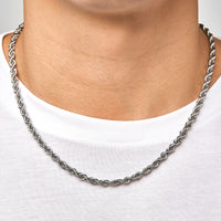 THE ROPE - 3mm-6mm 麻花項鍊 (White Gold)
