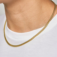 PLAIN - 4mm 古巴項鍊 (Yellow Gold)