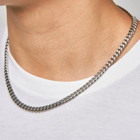 PLAIN - 6mm 古巴項鍊 (White Gold)