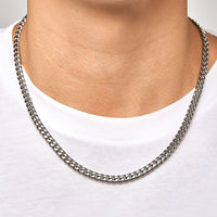 PLAIN - 6mm 古巴項鍊 (White Gold)