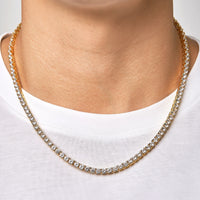 ICE SPARKLER - 4mm tennis項鍊 (Yellow Gold)