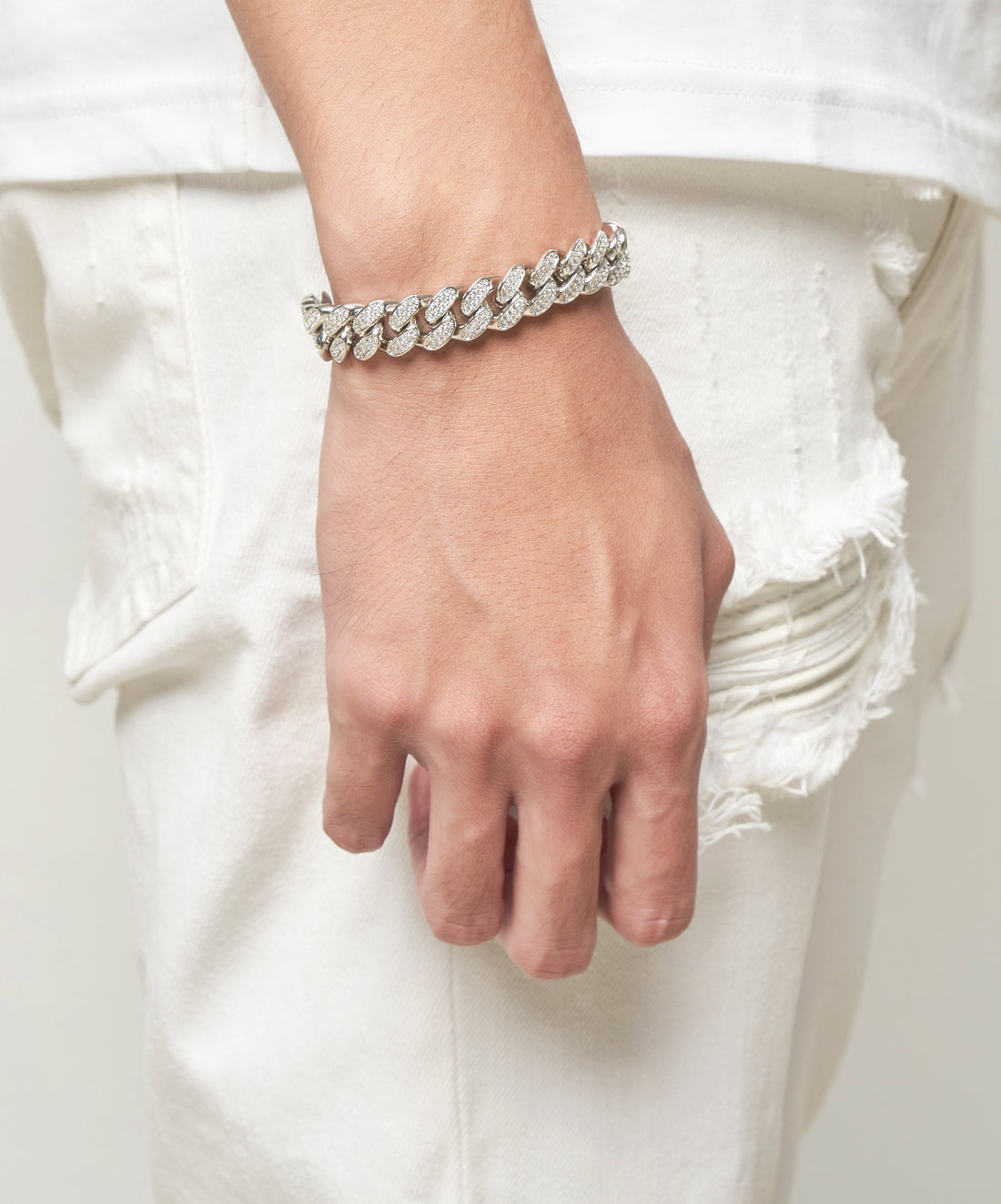 ICE CUBAN SET - 12mm 組合 (White Gold)