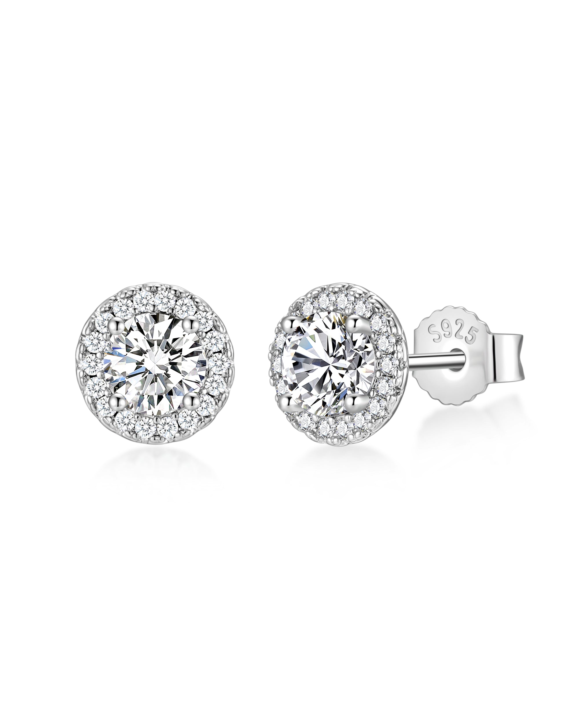 White gold moissanite earrings by Iceman Society
