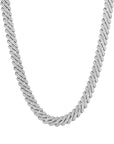 13mm white gold ice prong cuban necklace by Iceman Society
