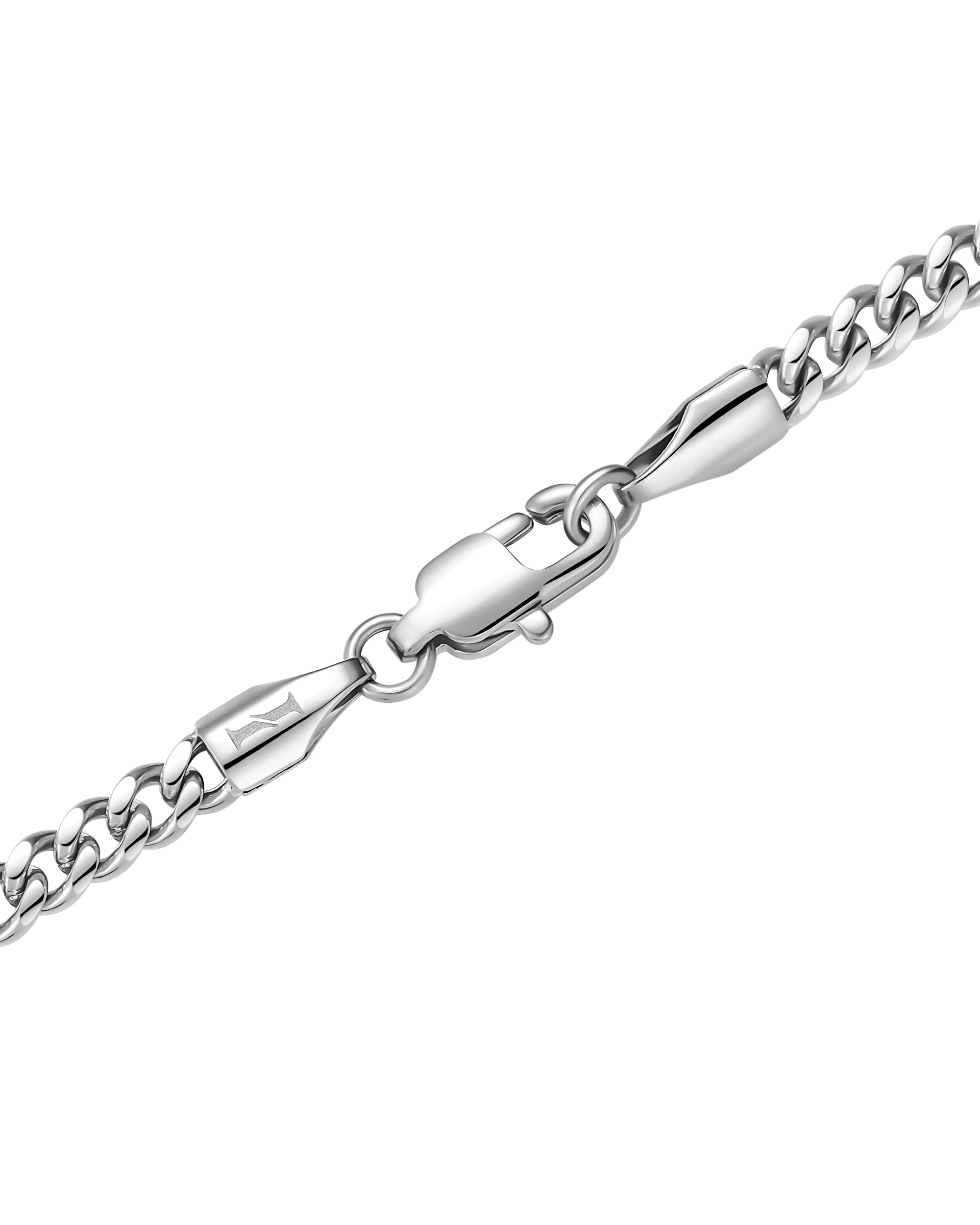 3mm white gold plain cuban necklace by Iceman Society