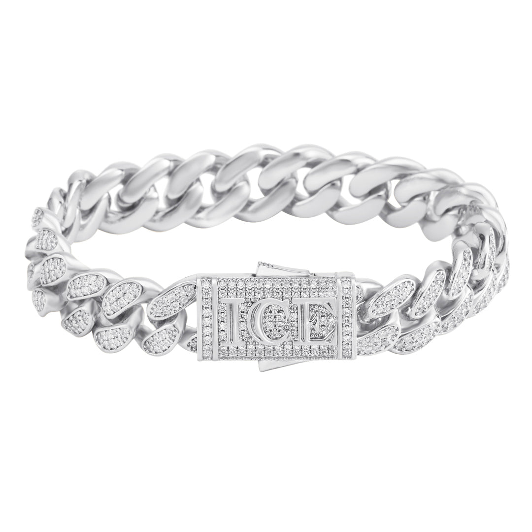 ICEMAN - 12mm 古巴手鍊 (White Gold)