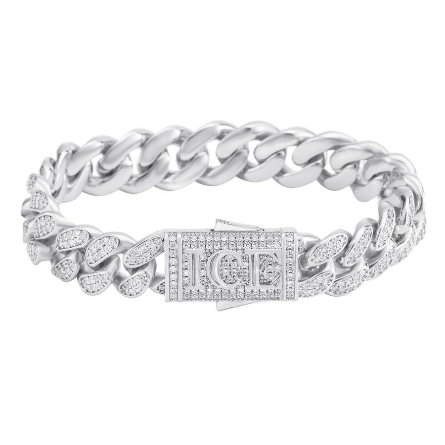 ICEMAN - 12mm 古巴手鍊 (White Gold)