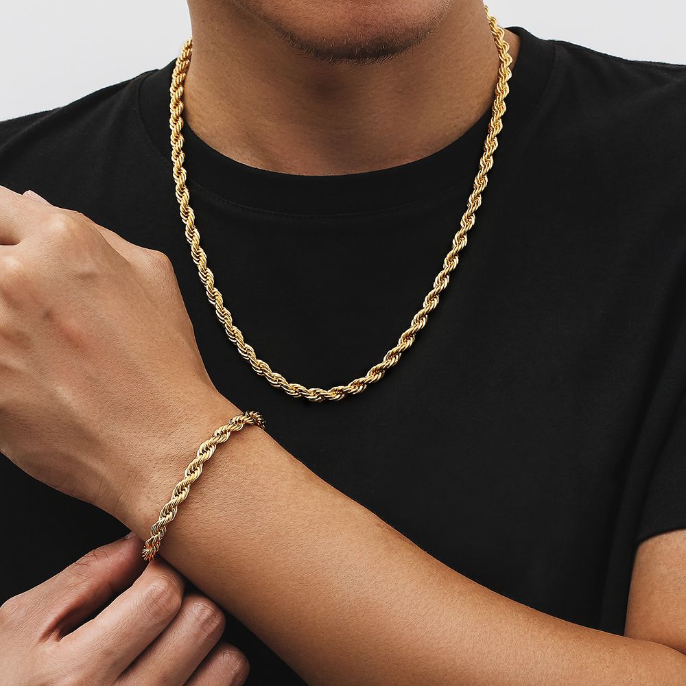 THE ROPE SET - 6mm 麻花組合 (Yellow Gold)